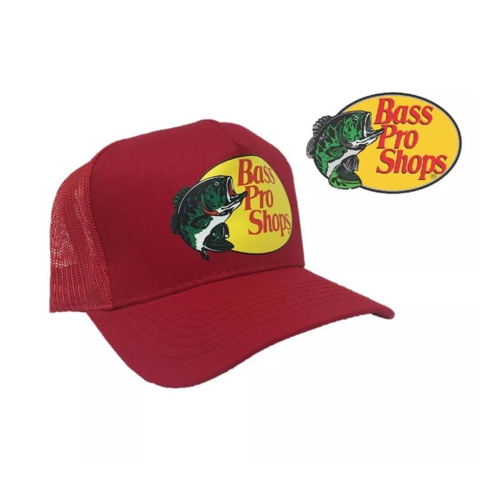 Bass Pro Shops OFFICIAL Hat Mesh Adjustable Snap-Back Trucker Baseball Fishing